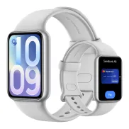 Reloj inteligente Xiaomi NFC en negro y plateado.