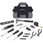 Juego de herramientas básicas Amazon Basics, 65 piezas y bolsa.