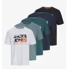 Camisetas estampadas Jack & Jones LUKE - Pack de 5 tallas XS a M
