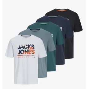 Camisetas estampadas Jack & Jones LUKE - Pack de 5 tallas XS a M