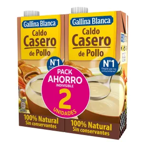 Caldo de Pollo Casero 100% Natural GALLINA BLANCA (6 unidades)