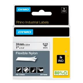 Etiquetas industriales Dymo de poliéster 24 mm negro y blanco