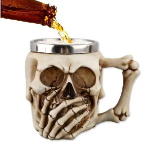 Taza Vikinga de Acero Inoxidable con Runas - Estilo Medieval