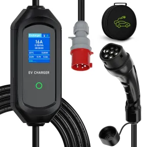 Cargador Trifásico 11kW Wallbox Tipo 2 con Pantalla LED