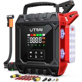 Arrancador Portátil 8000A y Compresor de Aire 160PSI UTRAI