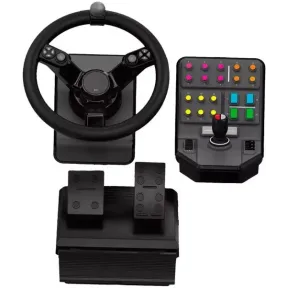 Consola Logitech G Saitek + pedales + volante para Farm Sim
