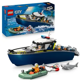 Persecución en Barco de Policía LEGO City - 2 Barcos y 3 Minifiguras
