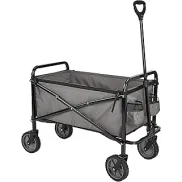 Carreta plegable para jardín Amazon Basics con cubierta gris