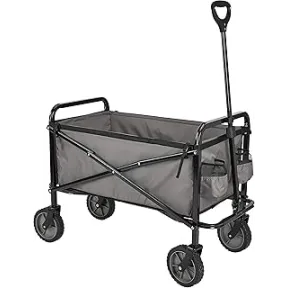 Carreta plegable para jardín Amazon Basics con cubierta gris