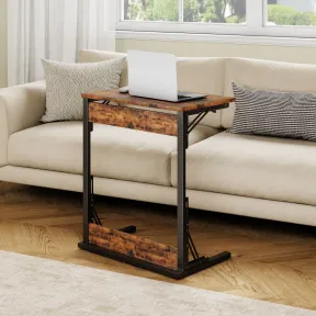 Mesa auxiliar multiuso plegable - C 60x37x71 cm - marrón