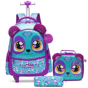 Mochila Carrito Escolar de Animales para Niña 3PCS 17"