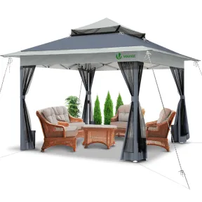 Gazebo Plegable VOUNOT 3.6x3.6m con Malla y Protección UV