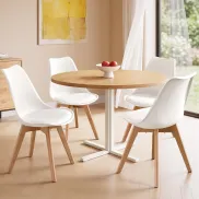 Sillas de comedor VASAGLE, piel sintética y madera de haya.