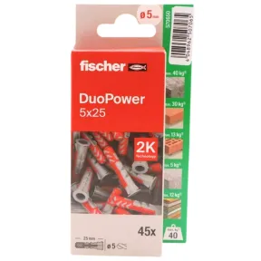 Tacos para pared multimaterial Fischer Duopower 5x25-45U