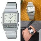 Reloj CASIO AQ-800E-7A2 blanco | Vintage analógico-digital