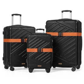 Maleta Negro con Candado TSA y Ruedas - Pack de 3