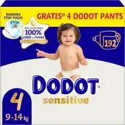 384 Dodot Bebé Sensitive Talla 4 + 8 Pants Regalo