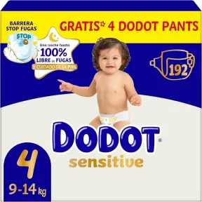 384 Dodot Bebé Sensitive Talla 4 + 8 Pants Regalo