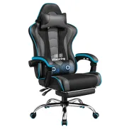 Silla Gaming Ergonómica con Masajeador y Reposapiés Ajustable