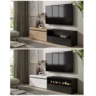 Mueble para salón con chimenea 200x45x35cm, TV hasta 80"