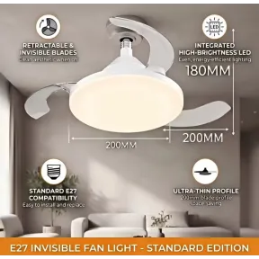 Ventilador Silencioso con Luz y Control Remoto para Hogar