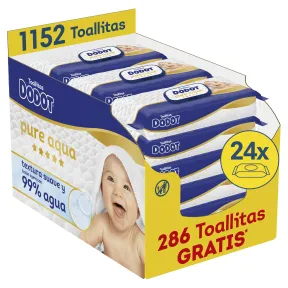 Toallitas Pure Aqua Dodot para Bebé (1152 Uds, 24 Packs)