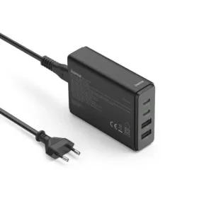 Cargador 65W GaN Hama 00201979 con USB-C y USB-A Negro