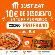 Primer pedido en Just Eat: 10€ de descuento en 20€