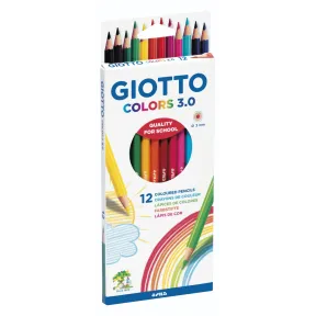 Lápices de Color Giotto Colors 3.0 - Estuche 12 Piezas