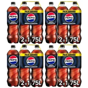 Paquete de 8 Botellas de Pepsi Zero Azúcar 1.75L