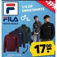 Sudadera Retro Hombre FILA Adam con Cremallera