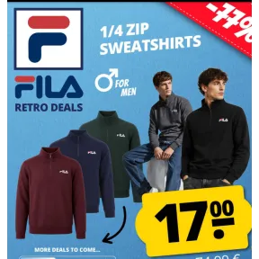 Sudadera Retro Hombre FILA Adam con Cremallera