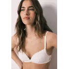 Sujetador blanco de encaje triangular