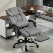 Silla Vinsetto Gris de Oficina con Pu y Metal 66x75x112-122 cm