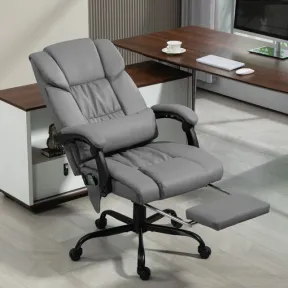 Silla Vinsetto Gris de Oficina con Pu y Metal 66x75x112-122 cm