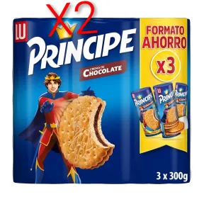 Galletas Sándwich de Chocolate Príncipe Original, Pack 3 x 300g