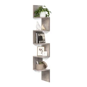 Estantería VASAGLE esquinera de pared 5 niveles Greige Melange