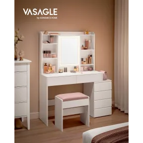Tocador con Luces LED Brillo Ajustable VASAGLE 40 x 118,3 cm