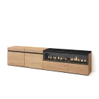 Mueble TV Skraut Home con chimenea eléctrica para salón