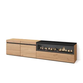 Mueble TV Skraut Home con chimenea eléctrica para salón