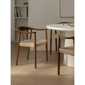 Silla de madera maciza con cuerda - Modelo Nang en nogal