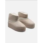 Botines color crema y negro con plataforma