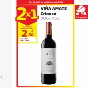 Vino tinto crianza VIÑA AMATE 2x1 a 2,50€ unidad