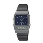 Reloj de acero Casio Collection - Cronómetro negro y gris