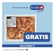 Langostinos cocidos gratis en Carrefour por compras de 50€