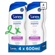 Gel de Ducha Sanex Pro Hydrate 8 x 600ml, Sin Sulfatos
