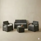 Conjunto Bellagio: Sofá, Butacas y Mesa Auxiliar Antracita