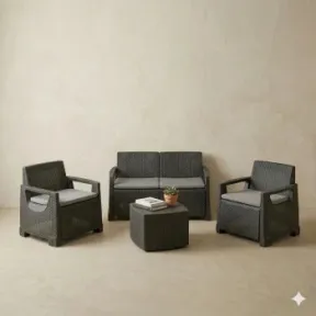 Conjunto Bellagio: Sofá, Butacas y Mesa Auxiliar Antracita