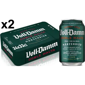 Voll-Damm Cerveza Doble Malta 24 x 330 ml - Pack 48 Latas