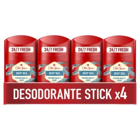 Desodorante Old Spice Sin Aluminio Deep Sea 4x50ml para Hombre